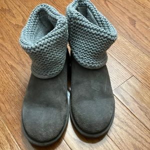 Gray women’s UGG bootties